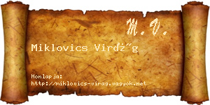 Miklovics Virág névjegykártya